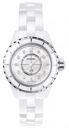 Chanel J12 White Mother-Of-Pearl And Diamond Dial H2570